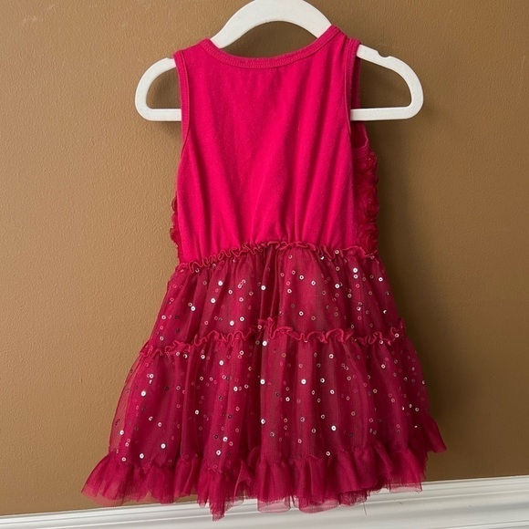 Betsey Johnson Toddler Girls Red Ruffle Sparkle Bow Dress Size 2T - Picture 2 of 4